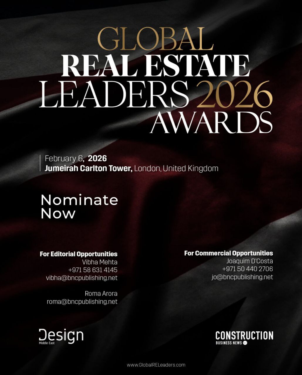 جوائز قادة العقارات العالمية 2026 تفتح أبوابها.. والتميز على المحك