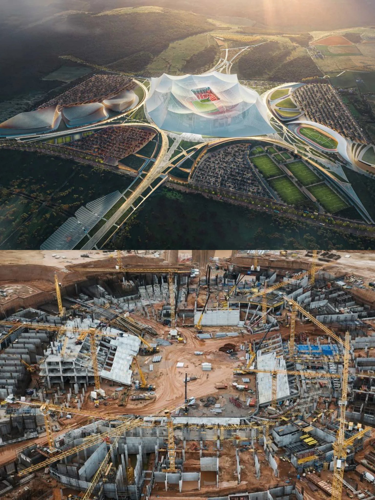 المغرب يبدأ بتشييد أكبر ملعب كروي في العالم بتكلفة نصف مليار دولار لاستضافة نهائي كأس العالم 2030