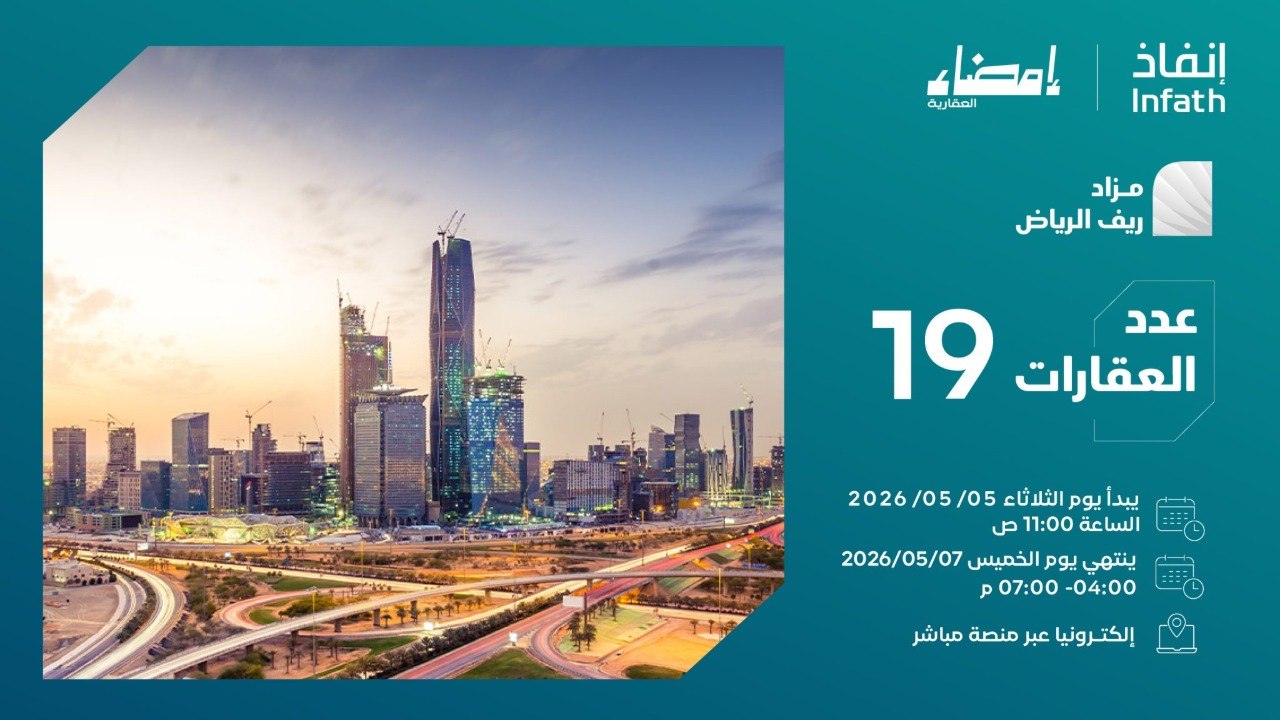 مزاد “ريف الرياض” يطرح 19 فرصة عقارية استثنائية بمساحات تصل لـ 4 ملايين متر مربع